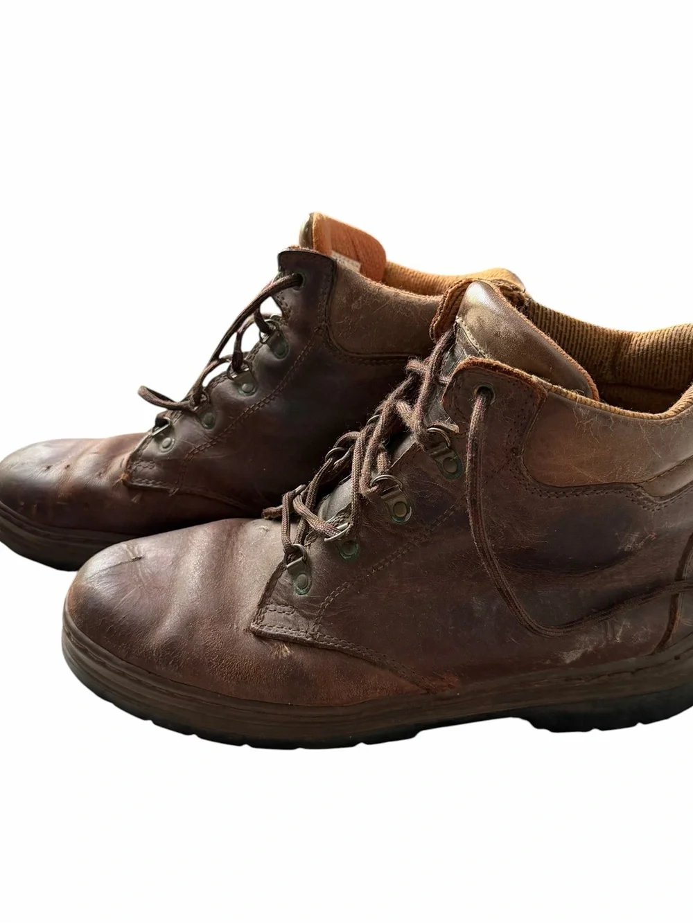 Frye Brown Leather Lace-Up Work Boots